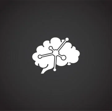 Human brain related icon on background for graphic and web design. Creative Stock Illustration