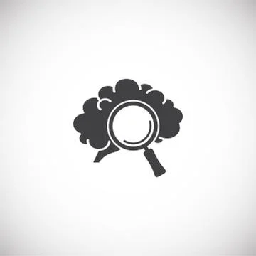 Human brain related icon on background for graphic and web design. Creative Stock Illustration