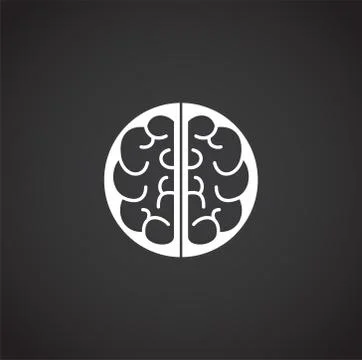 Human brain related icon on background for graphic and web design. Creative Stock Illustration