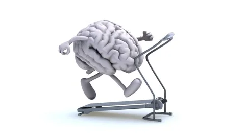Human brain on a running machine, 3d animation loop Stock Footage 131509396