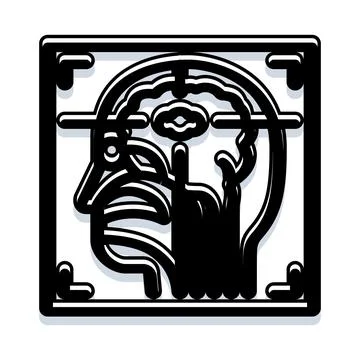 Human brain scan detecting artificial intelligence icon Stock Illustration