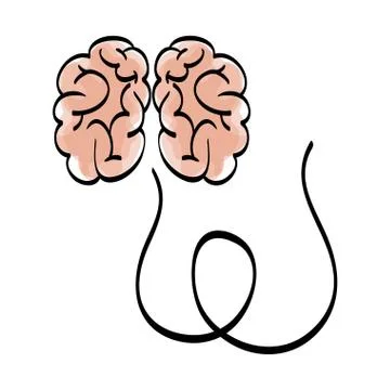 Human brain scribble Stock Illustration