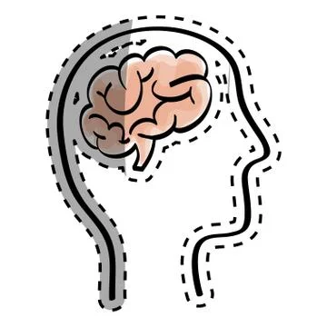 Human brain scribble Stock Illustration