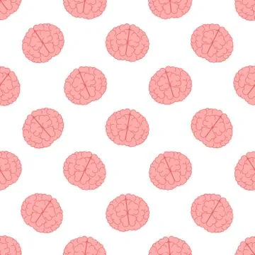 Human brain seamless pattern Stock Illustration