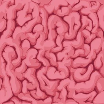 Human brain seamless pattern, pink background Illustrazione stock