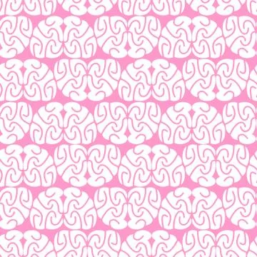 Human brain seamless pattern. Vector background. Stock Illustration