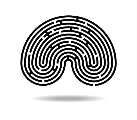 A human brain in the shape of a maze Stock Illustration
