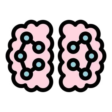 Human brain showing neural network making new connections icon Stock Illustration