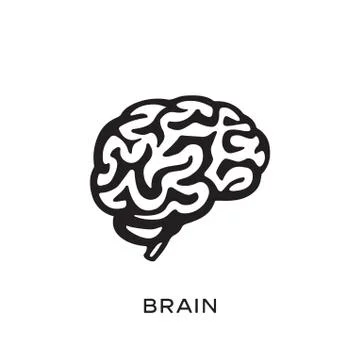 Human brain silhouette design vector illustration. Think idea concept. Stock Illustration