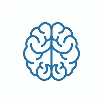 Human brain silhouette icon representing cognitive function and neurology Stock Illustration