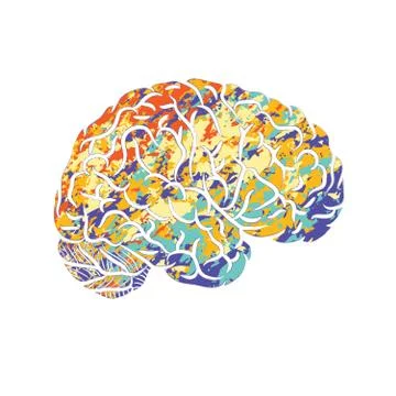 Human brain silhouette Stock Illustration