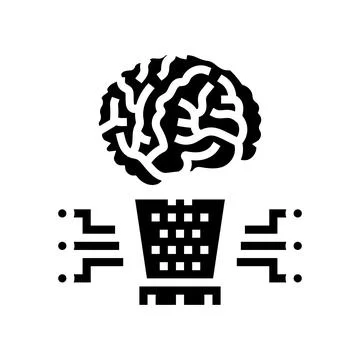 Human brain simulation future technology glyph icon vector illustration 스톡 일러스트