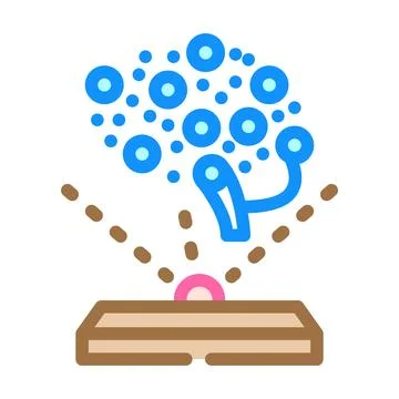 Human brain simulation future technology color icon vector illustration 스톡 일러스트
