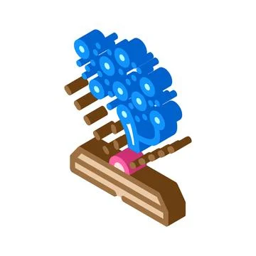 Human brain simulation future technology isometric icon vector illustration Stock Illustration