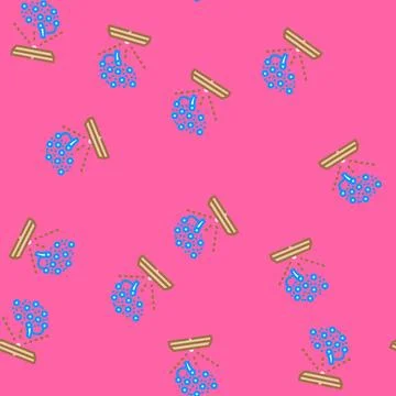 Human brain simulation future technology vector seamless pattern Stock Illustration