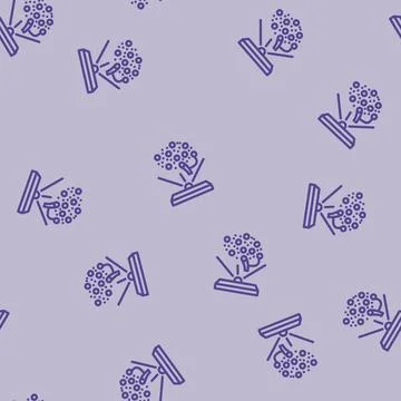 Human brain simulation future technology line vector seamless pattern Stock Illustration