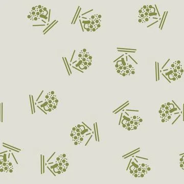 Human brain simulation future technology glyph vector seamless pattern Stock Illustration