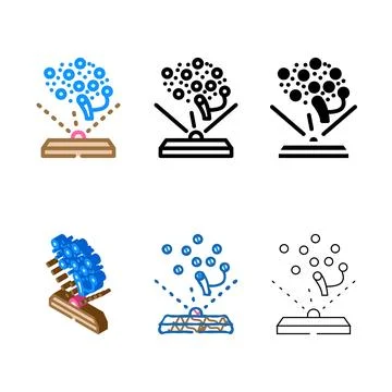 Human brain simulation future technology color icon series vector Stock Illustration