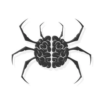 Human brain with spider-like legs Illustrazione stock