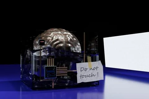 Human brain in tank Illustrazione stock