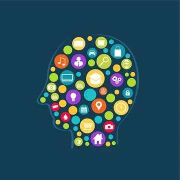 Human brain technology abstract. Technology innovation. Stock Illustration