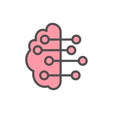 Human brain technology vector logo Illustrazione stock
