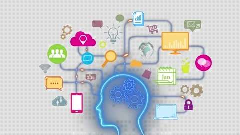 Human brain, thinking about technology 스톡 동영상 263006976