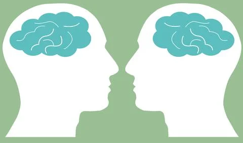 Human Brain Thinking sign, Human brain in head icon Stock Illustration