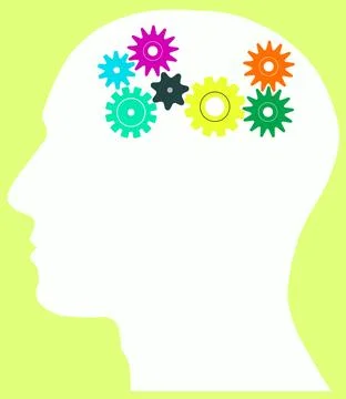 Human Brain Thinking sign, Human brain in head icon, Think idea Stock Illustration