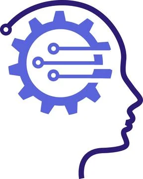Human Brain Thinking sign, Human brain in head icon, Ai Intelligence with B.. Stock Illustration