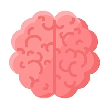 Human Brain Top View Icon Convolutions Of Human Stock Illustration