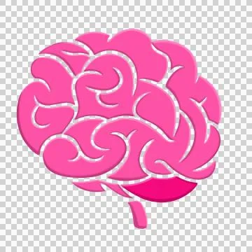 A human brain on a transparent background. Illustrazione stock
