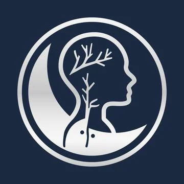 Human Brain Tree Education Knowledge Icon Modern Vector Logo Design Template Stock Illustration