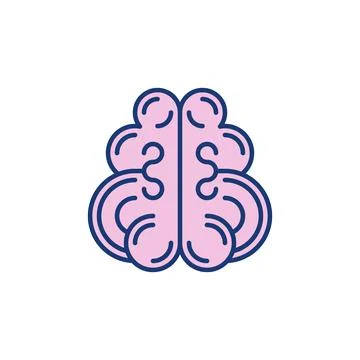 Human Brain vector Neural Network concept colorful icon Stock Illustration