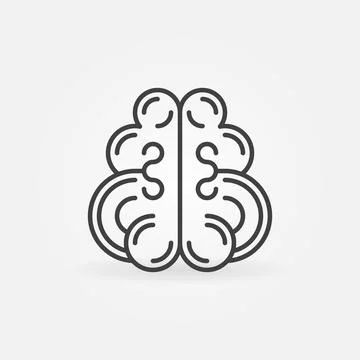 Human Brain vector thin line Mind concept icon Illustrazione stock