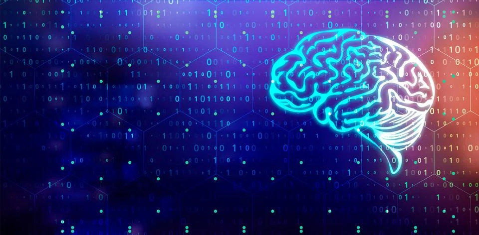 Human brain visualization. Futuristic Artificial intelligence concept. Cybe.. イラスト素材