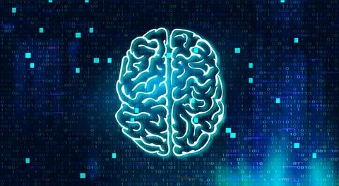 Human brain visualization. Futuristic Artificial intelligence concept. Cyber  스톡 일러스트