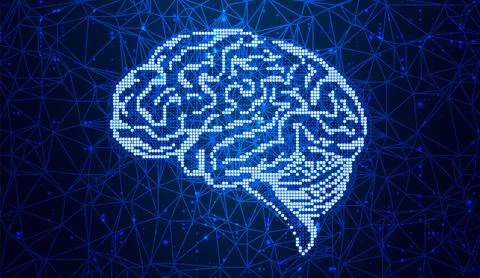 Human brain visualization. Futuristic Artificial intelligence concept. Cybe.. イラスト素材
