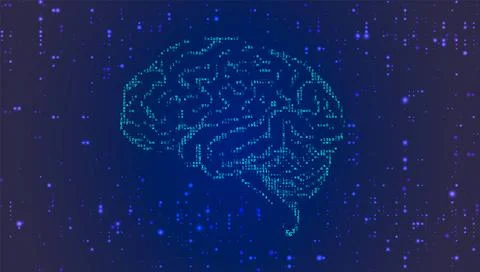 Human brain visualization. Futuristic Artificial intelligence concept. Cyber Stockillustratie