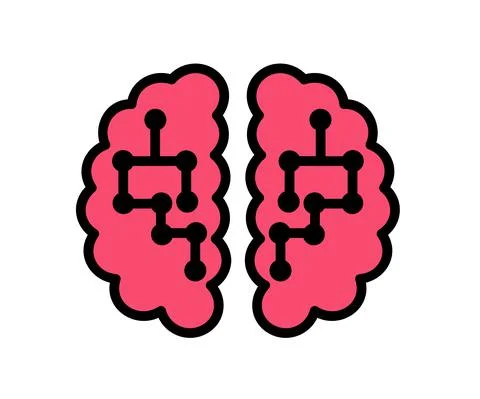 Human brain on a white background. Cartoon. Vector. Stock Illustration