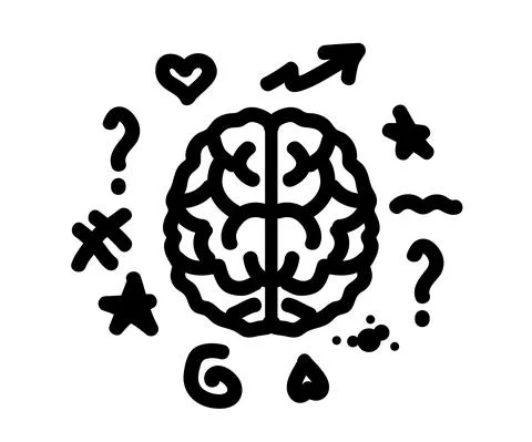 Human brain on a white background. Creative thinking. Stock Illustration