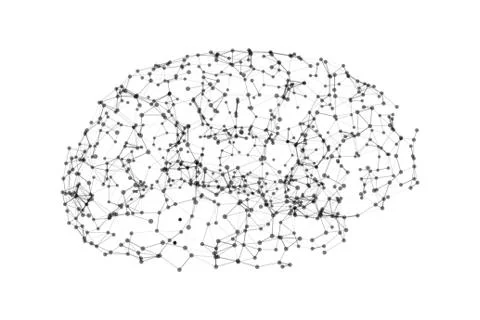 Human brain on white background in the form of artificial intelligence for te Stock Illustration