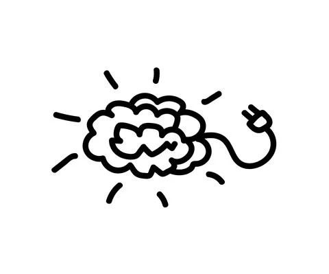 Human brain on a white background. Silhouette. Vector. Stock Illustration