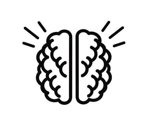 Human brain on a white background. Symbol. Stock Illustration