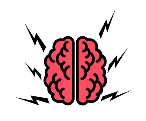 Human brain on a white background. Vector. Illustrazione stock