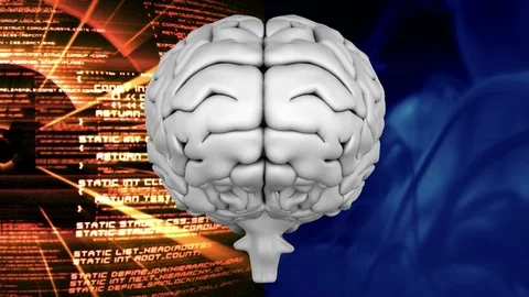 Human brain whom is divided background Stock Footage 104943193