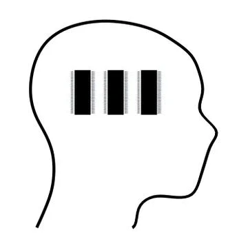 Human brain work with IC for adv or others purpose use Stock Illustration