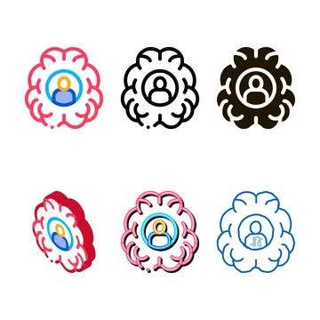 Human brainstorming variety icon vector outline イラスト素材