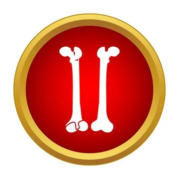 Human broken bone and healthy bone icon Stock Illustration