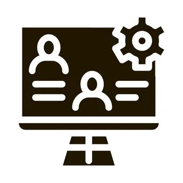 Human business presentation icon Vector Glyph Illustration Stock Illustration